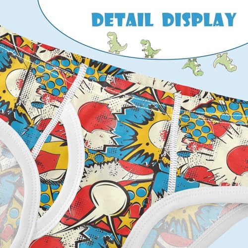 visesunny Boys Cotton Underwear Comic Book Page Printed Toddler Soft Training Briefs Size 2T-8Y for Kids4