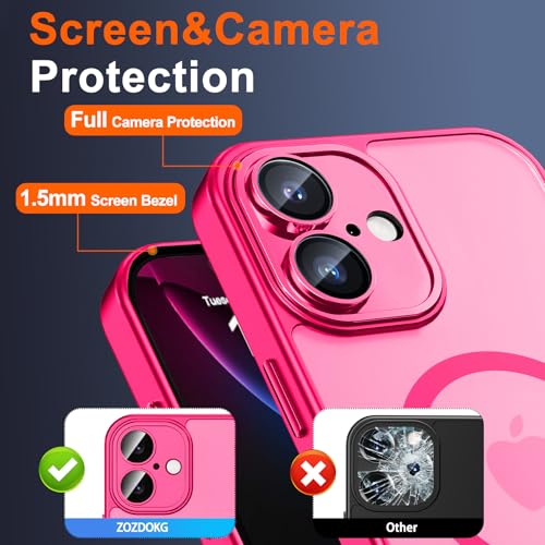 Image of for iPhone 16 Case with Privacy Screen Protector, Hot Pink