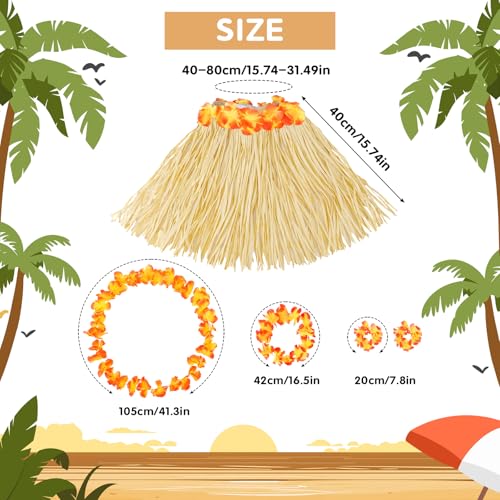 Disfraz de falda hawaiana con flores para niña miniatura 2