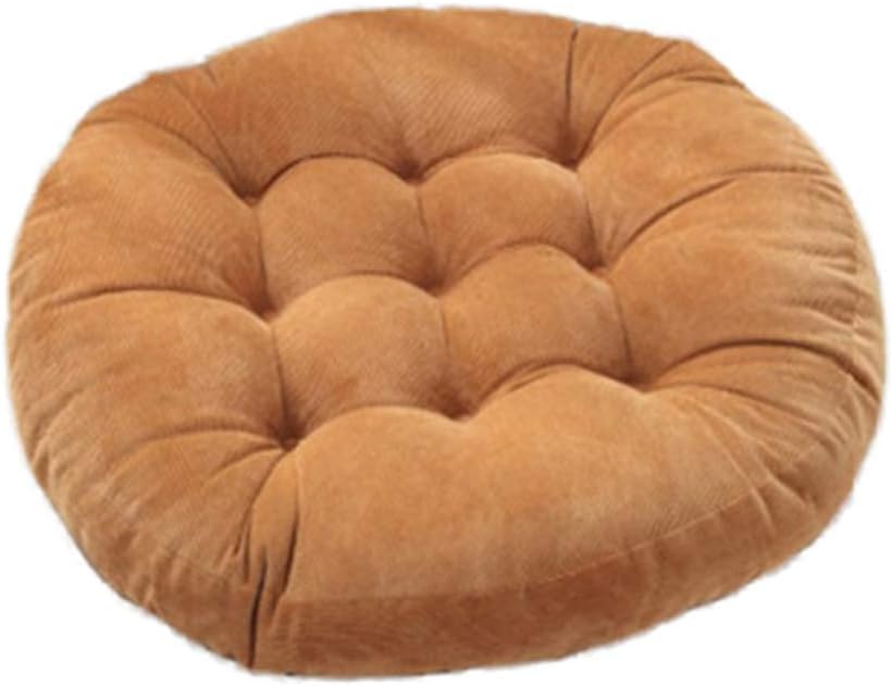 NZTQDR Round Corduroy Floor Pillow Chair Cushion Tatami Style Futon Pad Window Pad Yoga Mat 22x22-inches,Coffee