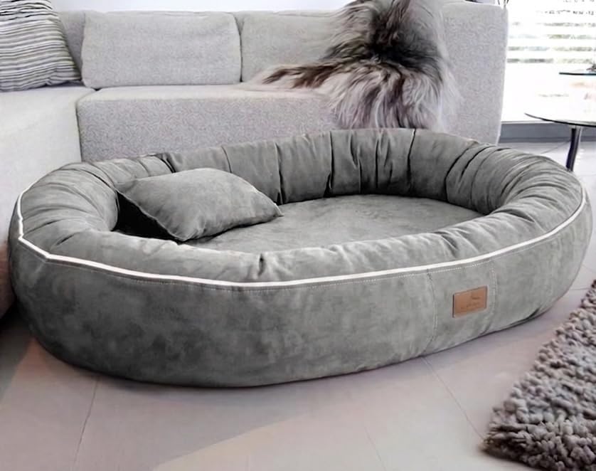 Velvet Premium Extra Large Dog Bed for Extra Large Dogs Washable Big Dog Beds Slip-Resistant Bottom-Grey -95 X 73 X 22 Centimeters-image-7