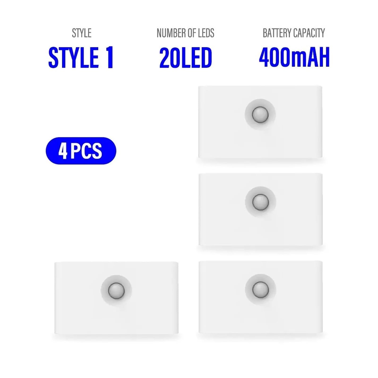 Luz Nocturna Con Sensor Inteligente LED, Inalámbrica, Carga USB, De Movimiento, Pared For Dormitorio, Pasillo, Armario, Iluminación Sensor De Movimiento(Round induction-4PCS)