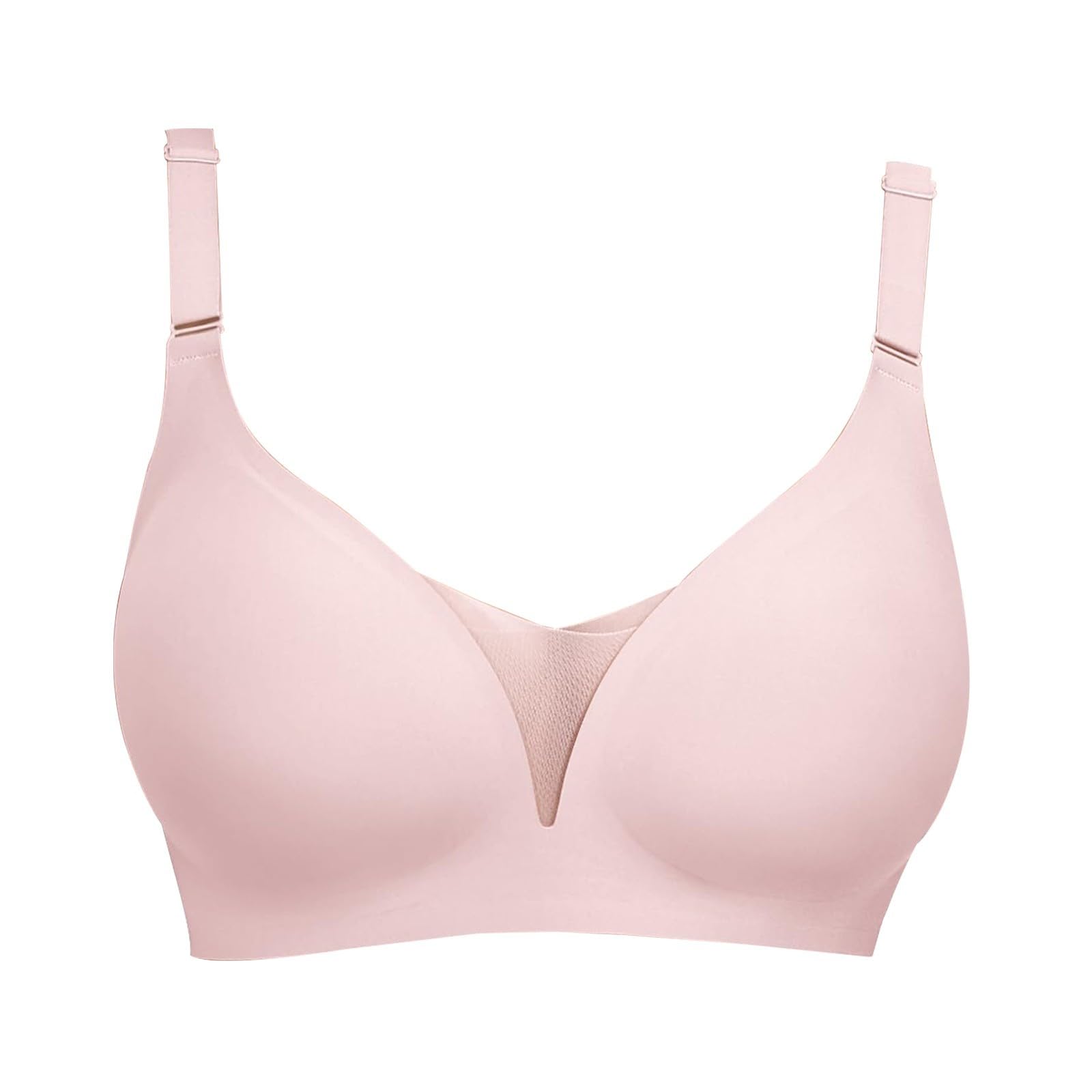 Biustonosze damskie UK Bezprzewodowy biustonosz push-up bez fiszbin podtrzymujący Podnieś Bezszwowe duże piersi Wyściełane Plus Size Sportowy komfort Biustonosze push-up z pełnym pokryciem Minimiser