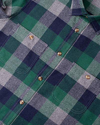 Image of Alimens & Gentle Men's Button Down Regular Fit Long Sleeve Plaid Flannel Casual Shirts