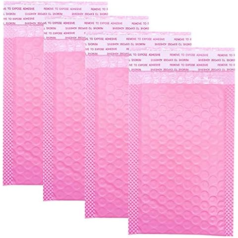 Small Bubble Mailers 3.5X5.9 Inch 25 Pack Poly Padded Envelopes Thicken Business Mailing Packages Opaque Self Seal Boutique Shipping Bags Mailer (Pink) Cover