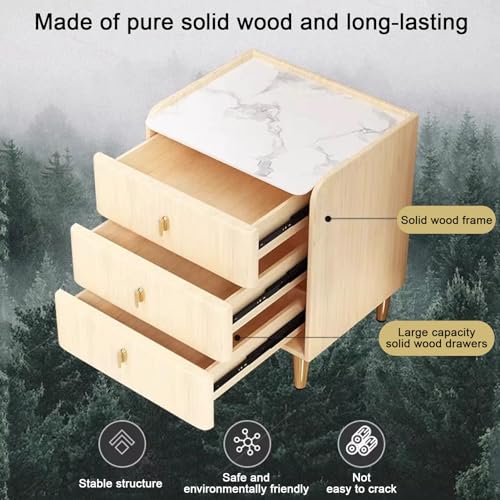 Petite table de chevet résolvant le manque d'espace avec 3 tiroirs - 2