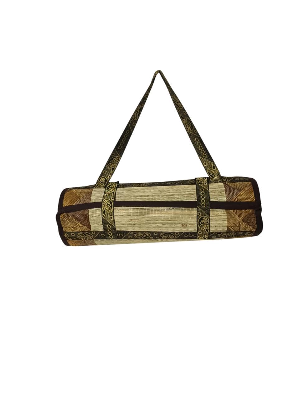 Folding Korai Grass Sleeping Mat,(2 x 6 Ft, 16,MM PU Gadi Foam) (Brown)-image-23