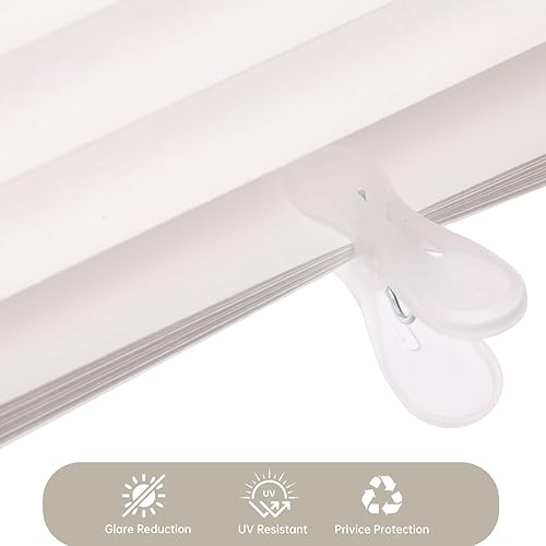 Miniatura 6 de Changshade Paquete de 6 persianas de papel plisado temporales para ventana, cortinas de papel adhesivas cortadas a medida, persianas plisadas