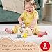 Fisher-Price Wood Baby Toy Flexi Shape Sorter, 7-Piece Wooden Activity with Elastic Bands for Infants & Toddlers Ages 9+ Months