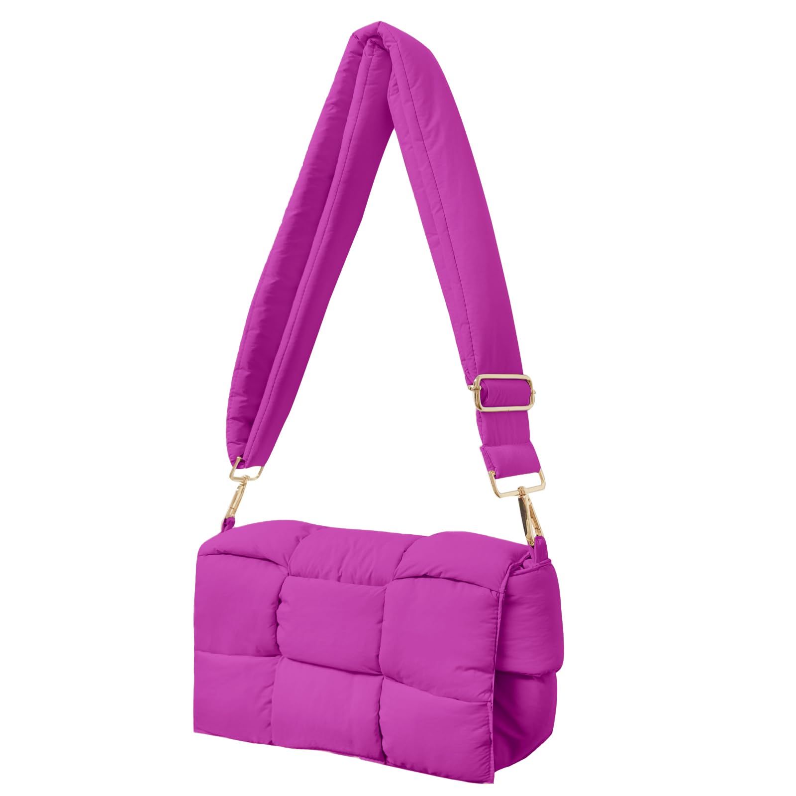 Shoulder Bag Lightweight Puffer Tote Crossbody Bag Handwoven for Women | waterproof nylon, durable, soft padded texture, versatile for travel, work, weekend, everyday, adjustable strap