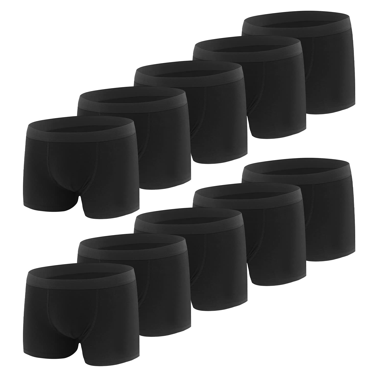 L&K-II Intimo da Ragazzo, Boxer da Bambino Basic, Confezione da 10 Mutande in Cotone per Bambini da 8 a 16 Anni Nero 146/152 Boxer Bambino 12 Anni
