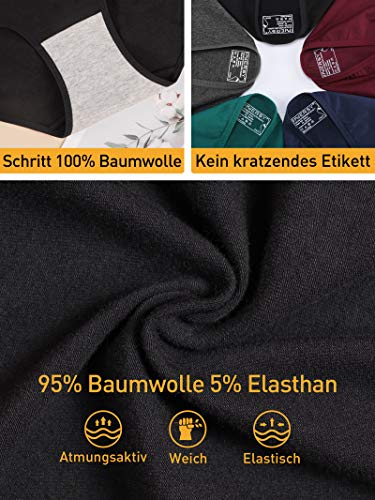 INNERSY Onderbroek voor dames, katoen, ademend, middelhoge taille, 6 stuks - Image 7