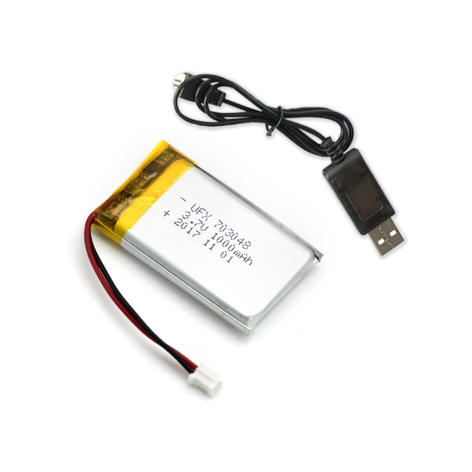 OpenMV 3.7V Li Battery 100mAh + Charging Cable， Apply to Cam H7 Plus, Cam H7 R2, Cam M7
