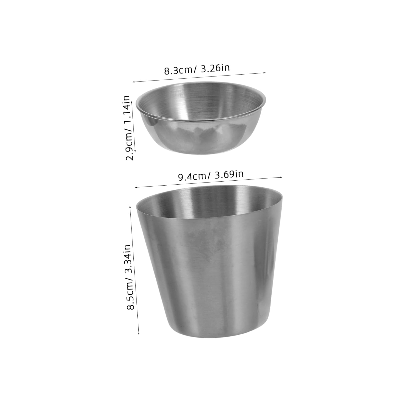 Cabilock 1Set Multi Use Stainless Steel Ramekins Versatile French Fry Holder Seasoning Cups for Condiments Snacks Salads Dips Easy to Clean