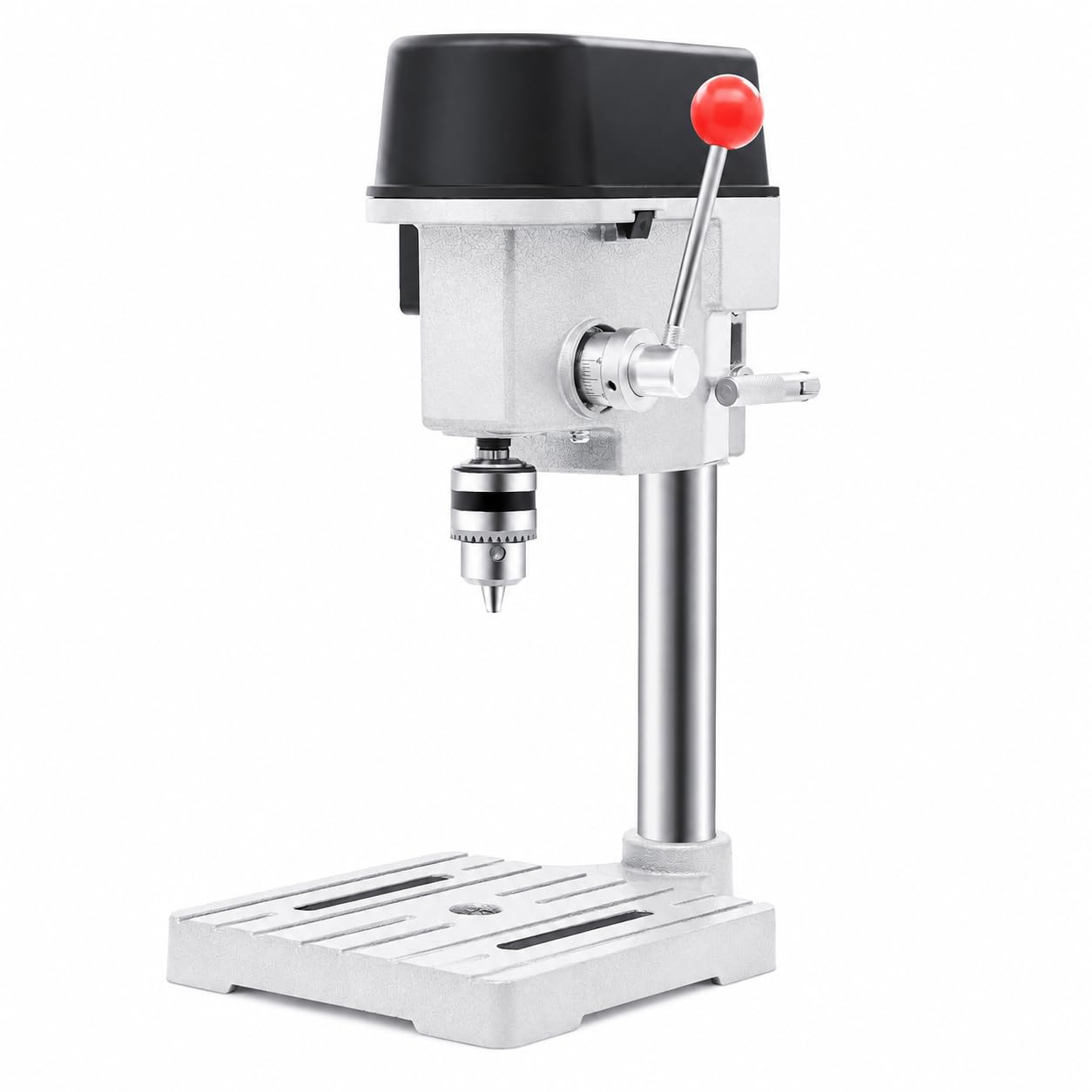 Mini taladro de mesa de 340 W, taladro de columna de precisión con regulación de velocidad de 3 niveles hasta 16000 rpm, portabrocas de 1 a 10 mm, pequeño taladro de mesa para modelismo, manualidades