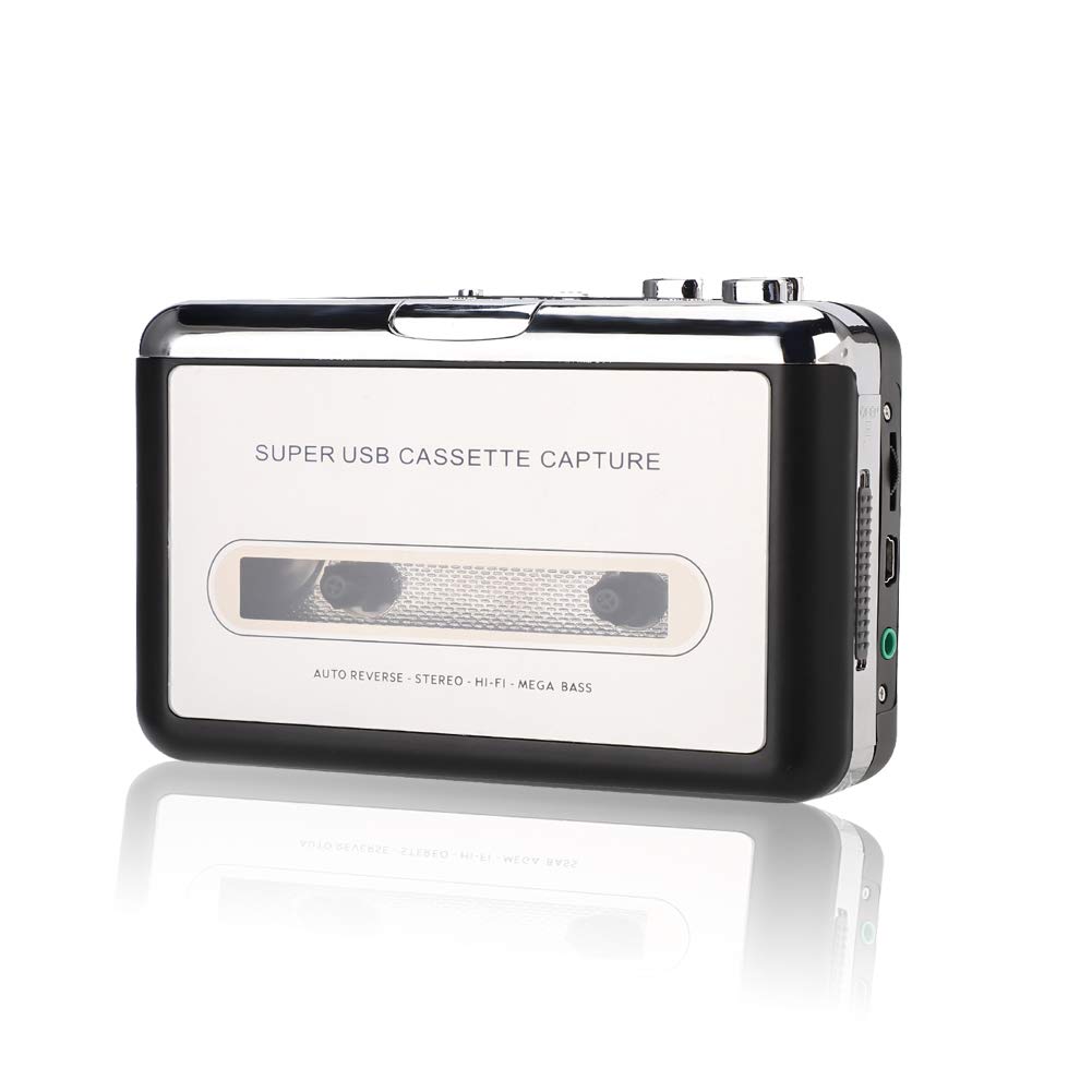 Annadue Convertidor de Captura de Cinta USB a MP3, Reproductor de Cassette Reproductor de Cassette ABS, para Auriculares de computadora
