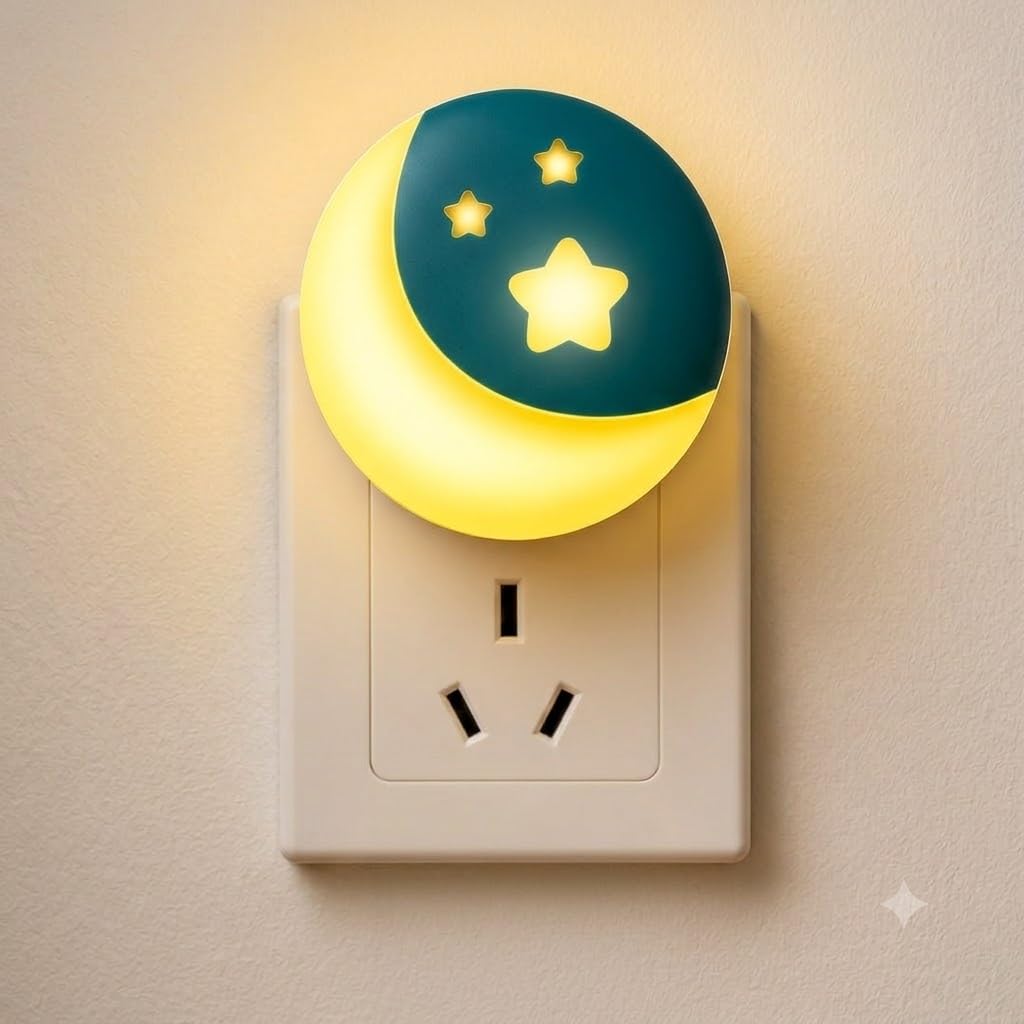 XERGY Plug-in Moonlight LED Night Light | Automatic Night Sensor | Automatic Adjust Brightness | Lamp for Bedroom, Kids Room, Hallway, Bathroom- Soft Warm Glow - Yellow-image-22