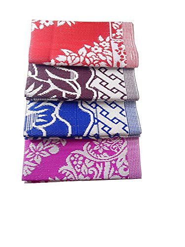 Image of RAGHAV Multipurpose Reversible Plastic Chatai Mats for Home 6x9 feet Big Size Foldable Mats for Sleeping on Floor Travel (Multicolor Design)