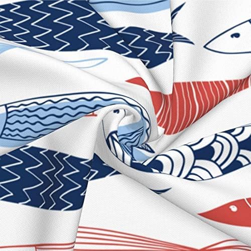 bassyil Fish Throw Pillow Covers Decorative Linen Pillow Cases Set of 2 Square Cushion Cover for Couch Sofa Bedroom Patio 18x18 Inch - Image 4