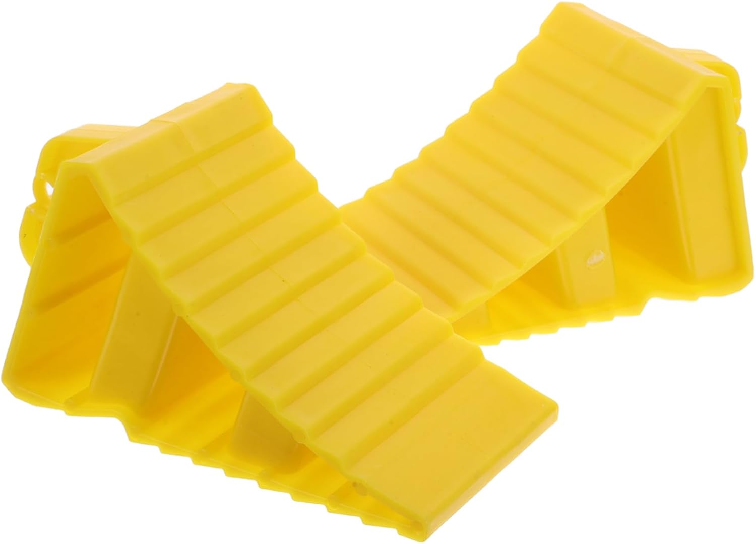 2pcs Plastic Wheel Chocks with Handle, Yellow Triangular Car Stoppers