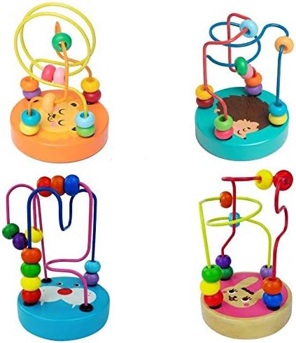 umu Bead Maze Toy for Toddlers Wooden Colorful Roller Coaster Game - Educational Toy Abacus for Kids Math, Best Gift for 3, 4 and 5 Year Old Boys and Girls