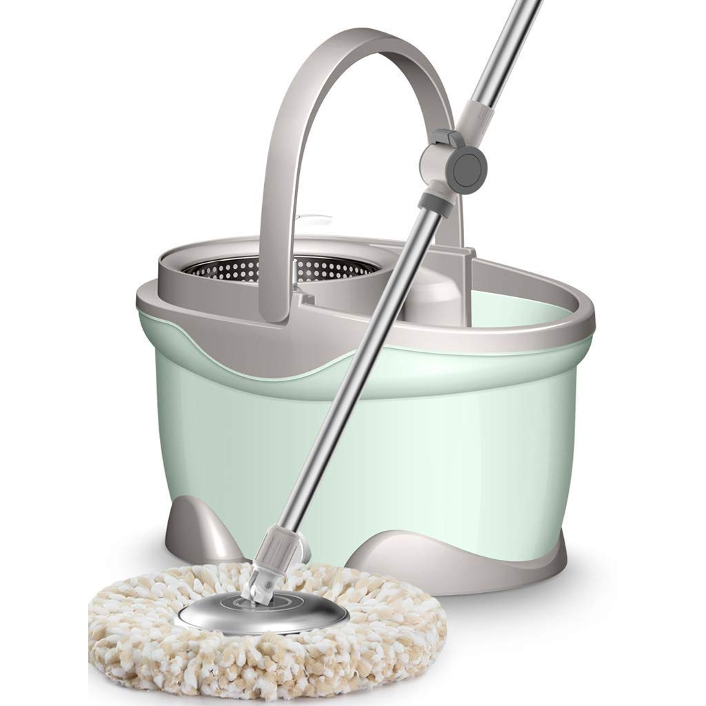 Sistema di Pulizia del Pavimento con mocio Rotante Deluxe a 360 Gradi in Acciaio Inossidabile aggiornato e Secchio, Maniglia Inclusa con 3 testine in Microfibra To Pursue Happiness