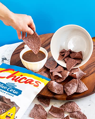 Chicas Tortilla Chips, Blue Corn Tortilla Chips, Lightly Seasoned With Sea Salt, Gluten Free, Vegan & Non-Gmo, For Dips, Spreads & More, 7.5-Ounce Bag (Pack Of 6) #TOP3