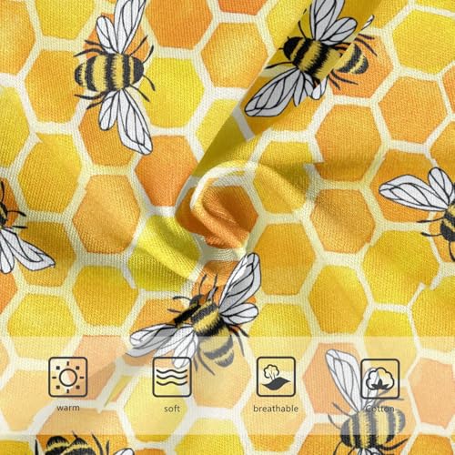 Little Girls' Soft Cotton Underwear Kids Breathable Comfort Cute Bee Honeycomb Yellow Panties Briefs Toddler3