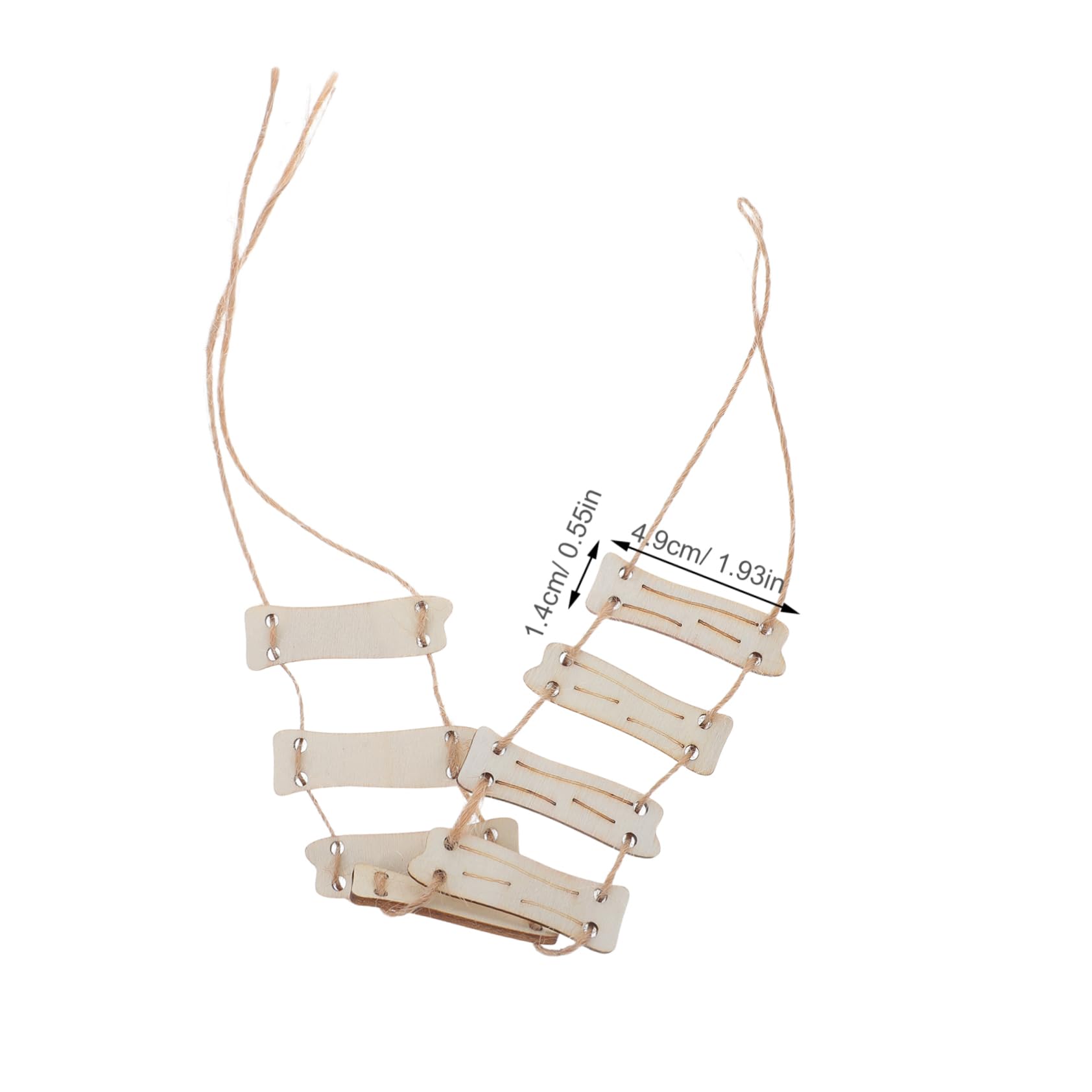 Toddmomy 1 Set Miniature Wooden Rope Ladder, Fairy Garden Mini Rope Ladder for DIY Dollhouses Yard Crafts - Image 2