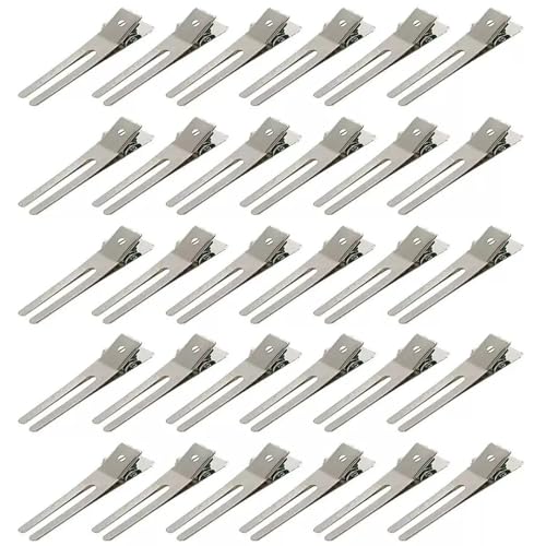 100 unidades de pinzas para rizar cabello de doble diente metálicas, color plateado miniatura 1