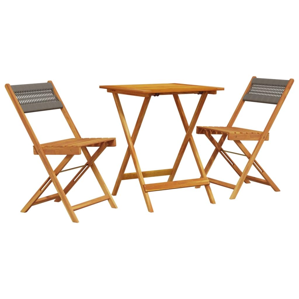 Ensemble de bistro de jardin vidaXL - Salon de balcon gris 3 pcs en résine