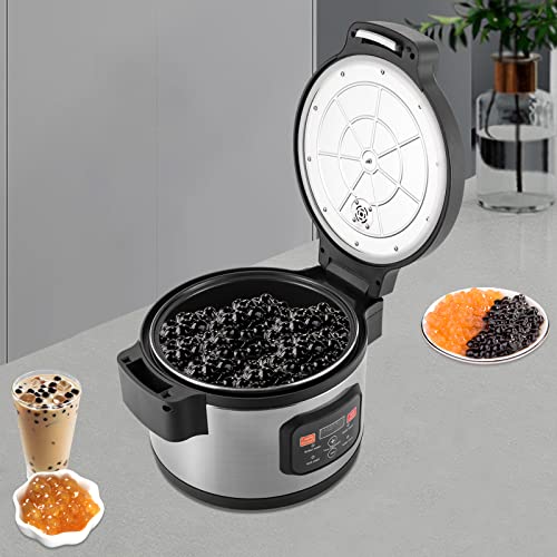 Commercial Boba Pot 12L Automatic Tapioca Cooker 1850W Non-stick Pearl Maker for Bubble Tea, Sago Pearl Milk Tea, with Touchscreen and Timer Function