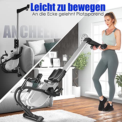 HIROLLOP Rudergeräte, Rudergerät für zuhause mit 10 Stufen Magnetbremssystem, leises & wartungsfreies kugelgelagerter… – Bild 4