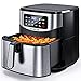 Heißluftfritteuse, Acezoe 7L XXL Heissluftfriteuse, Air Fryer aus Edelstahl mit Digitalem LED-Touchscreen, 9 Programmen, Ohne ÖL Fritteuse Luftfritteuse, Vorheizen Funktion, BPA und PFOA Frei, 1800W