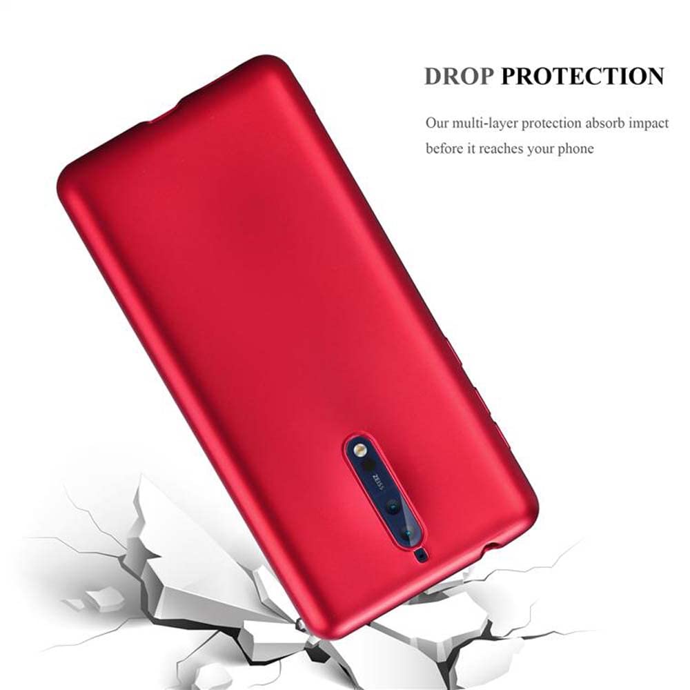 Cadorabo Cover Per Honor 8A Candy Rosso - Custodia Sottile TPU, Morbida E Antiurto, Ultra Slim 1,2mm, Bordo Rialzato
