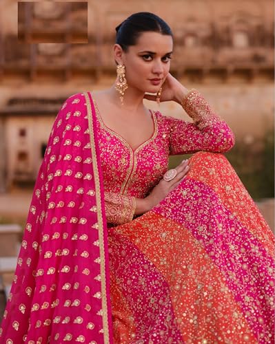 Indian/Pakistani Ethnic party wear Anarkali Style salwar kameez suit ready to wear for Women with dupatta2