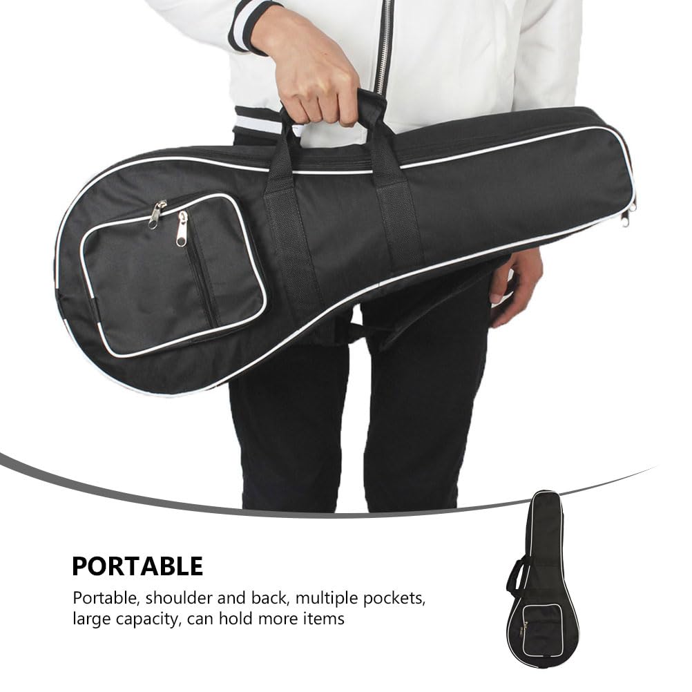 Supvox Mandolinentasche Gepolstert Mit Innentasche Aufbewahrungskoffer Für Mandoline Leichte Schwarze Stofftasche Mit Schloss Für Musiker