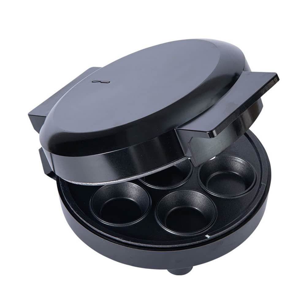 Máquina para Cupcakes Automático Reutilizable Pequeño y Portátil Máquina de Panini con Mango Anti-Calor (Negro, 25 * 19.5 * 9.5cm)