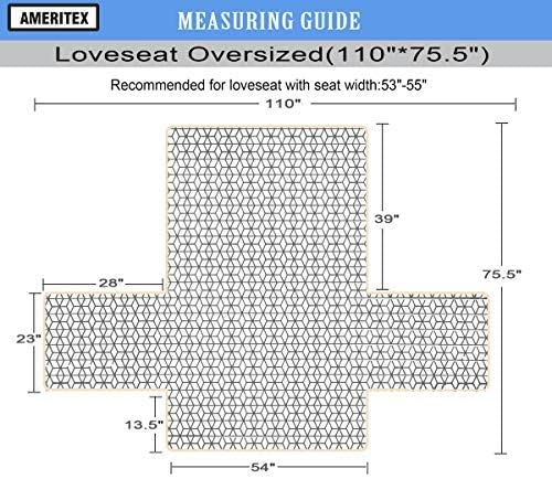 Miniatura 2 de Ameritex Funda de sofá biplaza, protector de muebles acolchado resistente al agua con parte trasera antideslizante para perros, niños y mascotas,
