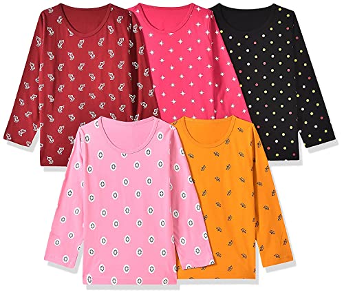 Image of T2F Girls 100% Cotton Printed T-Shirt (Pack of 5)