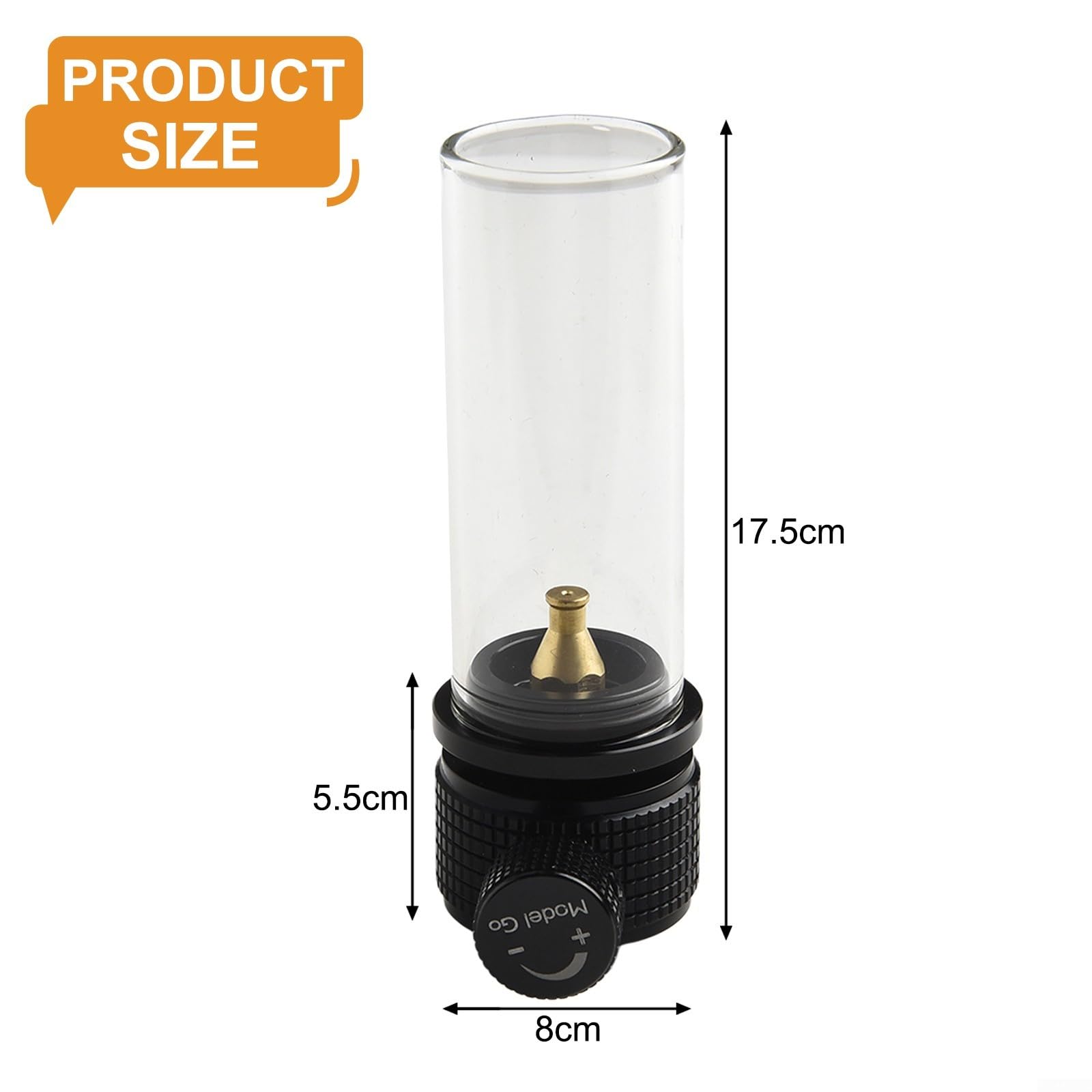 Traumhafte Kerzenlampe, Gaslaterne mit hitzebeständigem Glas, für Wander- und Basecamp-Beleuchtung, mit langlebigem Kupferventilkern und versiegelter Dose (Gaslampe, schwarz)