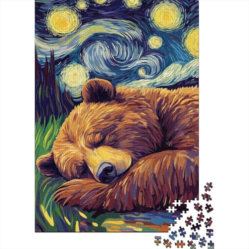 Puzzle de 1000 piezas de oso pardo para noches de relajación en familia