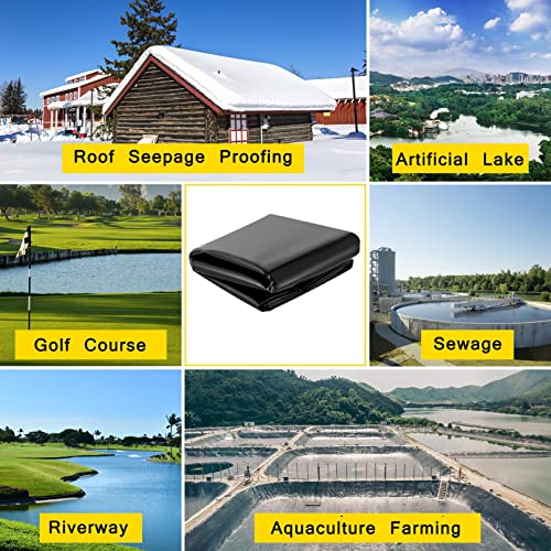Bâche de bassin de qualité supérieure membrane noire durable de 0.2mm - 3