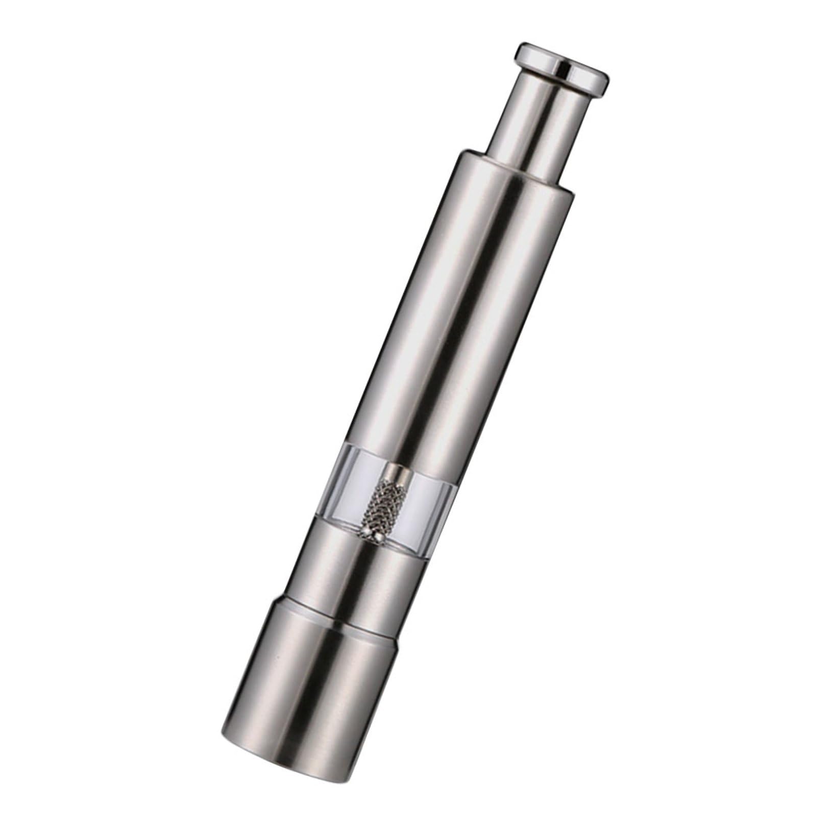 Beaupretty Molinillo de Especias Manual de Acero Inoxidable Color Plata Presión para Moler Pimienta Negra en Cocina Profesional