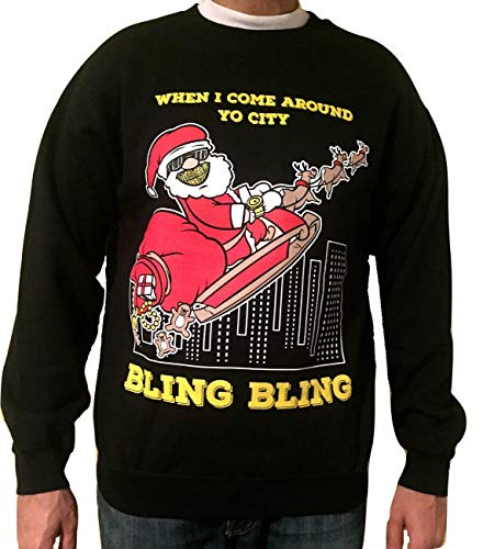 Bling Santa - Ugly Christmas Sweatshirt - Christmas Sweater - for Men and Women