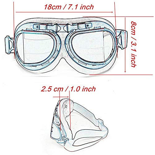 evomosa Motocross Goggles Steampunk Vintage Aviator Pilot Style wind proof Glasses for Motorcycle Cruiser Scooter Biker Racer Cruiser Touring steampunk buy now online