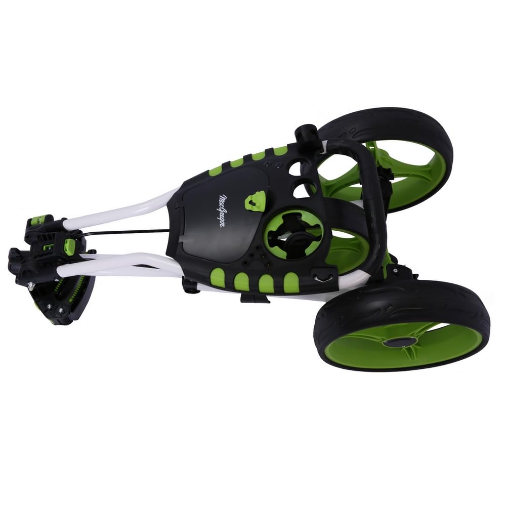 MacGregor Golf VIP 3 Wheel Golf Push Pull Cart - Foldable Lightweight Design with Foot Brake, Umbrella Holder and Drinks Holder