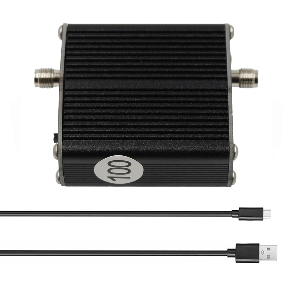 Geuxe 2-in-1 Air Frequency Converter Aviation Band Frequency Conversion to Short Wave Converter High Impedance Amplifier 100M, Black, 00712703A2