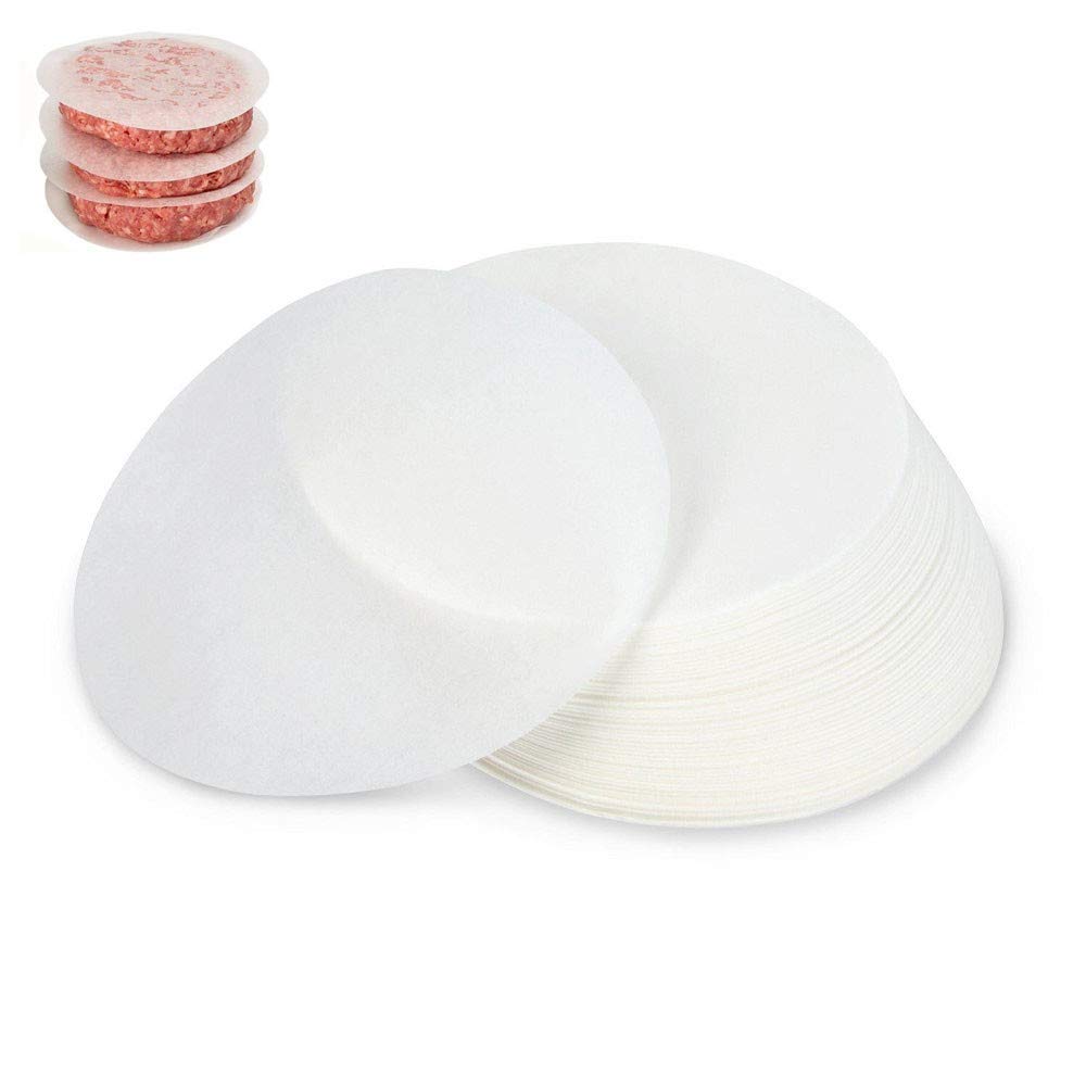 Carta Antiaderenti per Burger Patties 500 Pezzi,Diametro 12.5cm, Divisorio per Polpette di Hamburger,Ideale per Tenere le Polpette in Frigo o Fare Hamburger a Casa