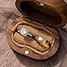 Ring Box, Wedding Ring Box for Proposal, Engagement, Handmade Wooden Rustic Ring Holder, Ring Storage Box Stocking Stuffers Her Valentine's Day Christmas Gift Thanksgiving Gift (Always & Forever)